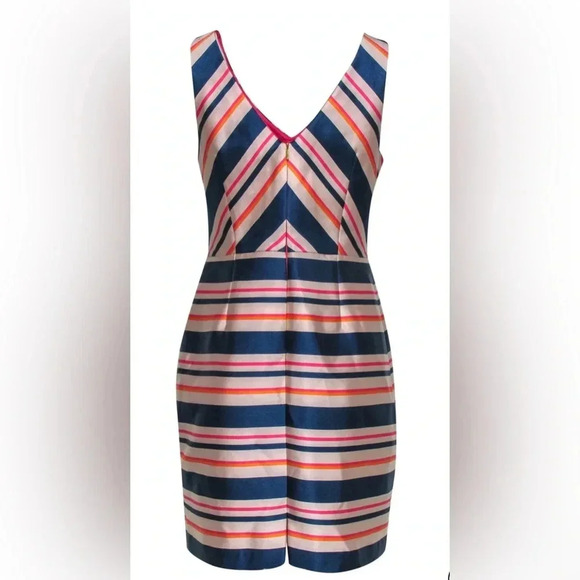 Trina Turk - Multicolor Striped Sleeveless V-Neck Sheath Dress Size 2 - NWT. H - Picture 1 of 8
